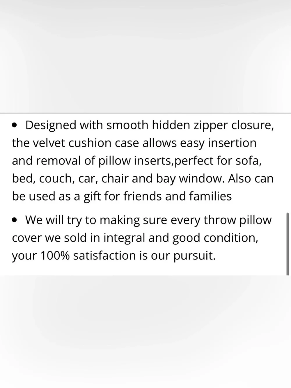 Striped Velvet Pillow Cover SQUARE 18x18” BLACK GRAY (1-count)